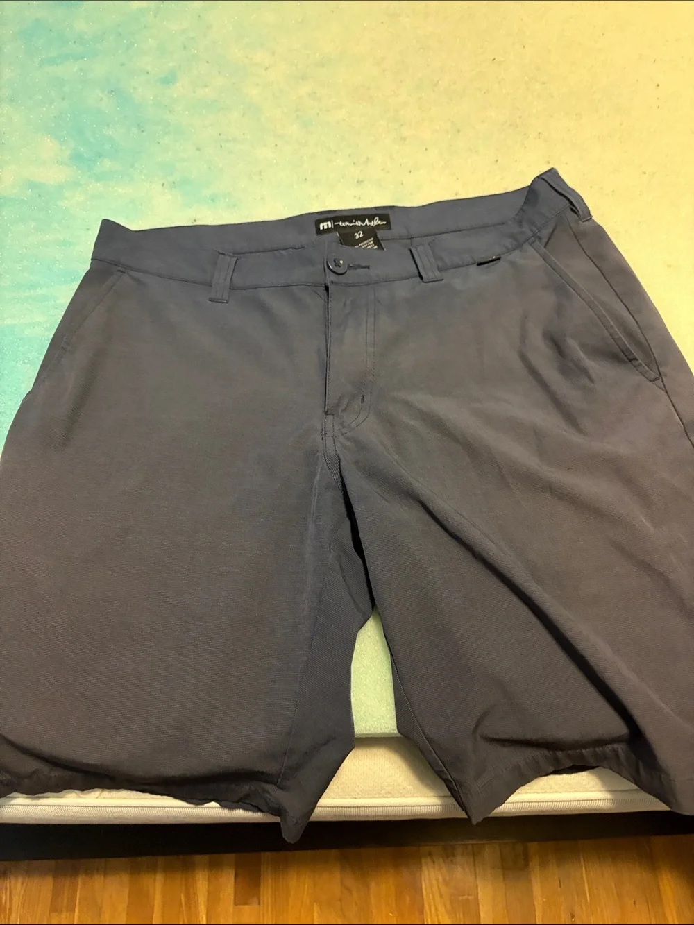 Travis Mathew Men's Navy Flat-Front Performance Golf Shorts